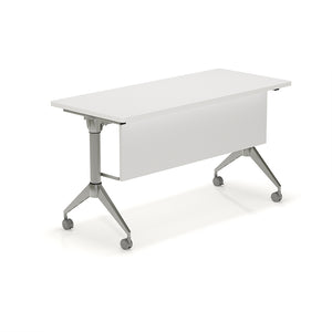 Beniia office furniture - Doobi nesting table - multi-purpose flip table - locking casters - modesty panel - telescoping frame from 48" to 72" - beniia.com/doobi - chicagoofficechair.com